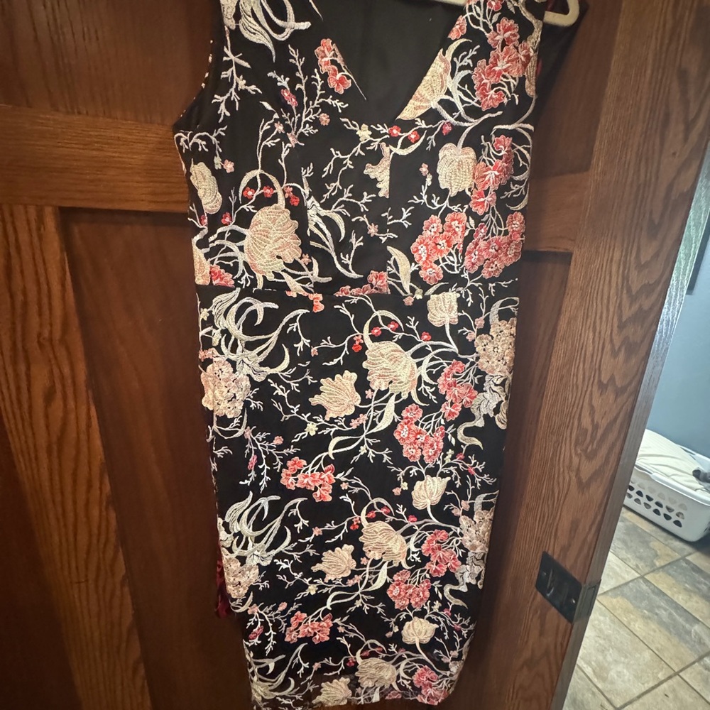 Black Label Black and Pink Floral Mini Dress